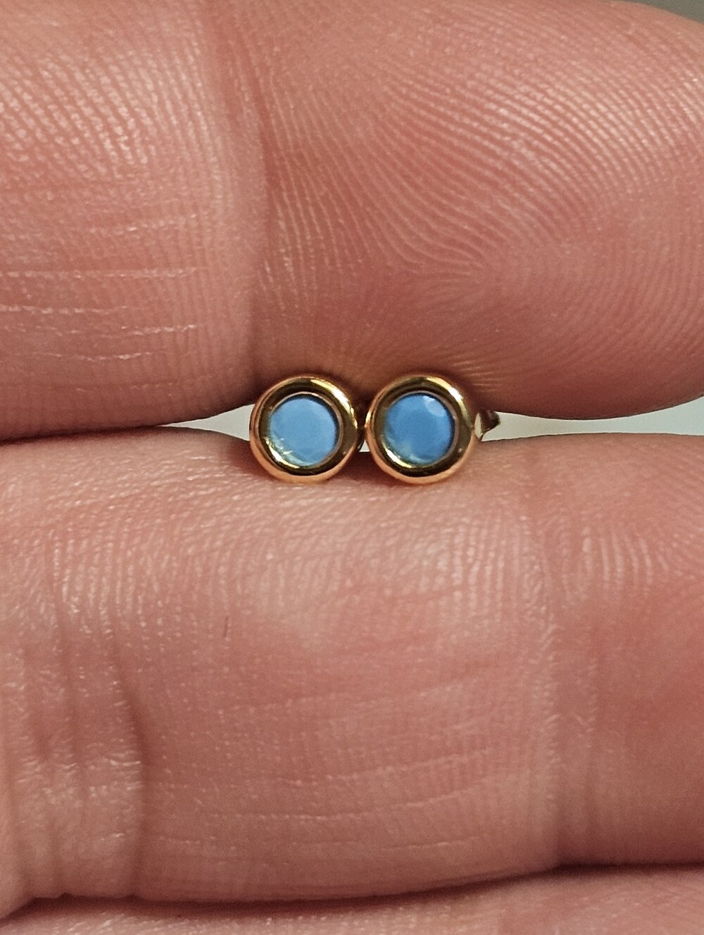 Sterling Silver 925 Blue CZ Round Earring Studs